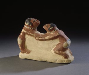 Statuetka zapaśników z Abydos, Egipt, Średnie Państwo, ok. 2181-1786 p.n.e. (wapień)